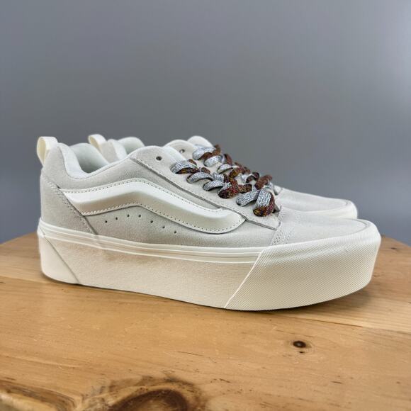 Vans Knu Skool Stack Women’s Size 7.5 White Platform Chunky Casual Sneakers NEW - Picture 1 of 6